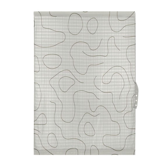 Outlined Organic Shapes Door Curtain 25x40in Privacy Mesh with UV Protection Tie Back Rod Pockets