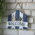 thumbnail image 3 of CATIEBYE outdoor beach decor WELCOME Wooden Fishing Net Sea Star Hanging Blue 1Pack, 3 of 6