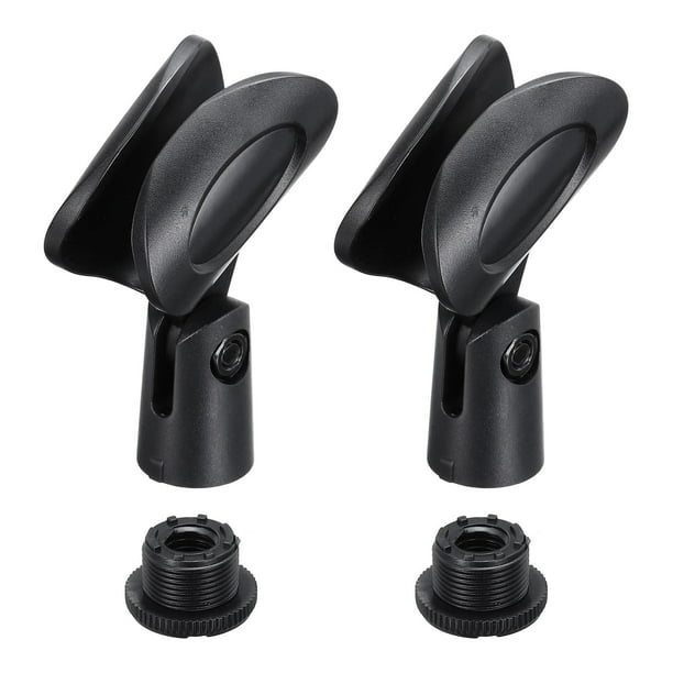 Uxcell 2Pcs Pinzas para Micrófono Soportes Ajustables Adaptadores de Micrófono Inalámbrico para Micrófonos de Mano con Adaptador de Tornillo de 5/8" Macho a 3/8" Hembra