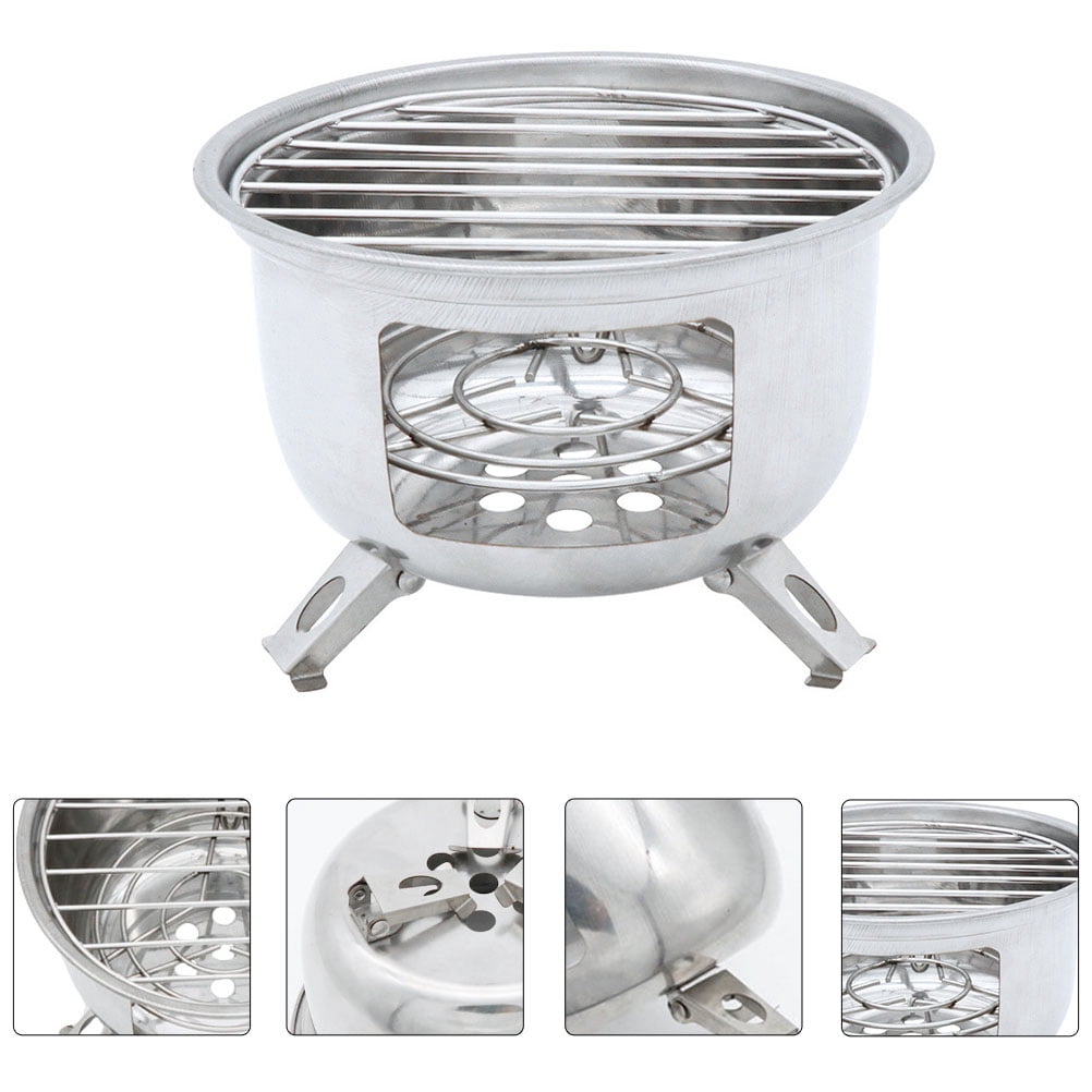 Sparsain Portable Stainless Steel Camping Grill Set, Small BBQ Stove