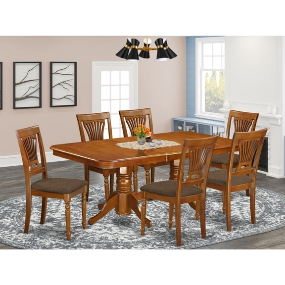 Asian Wood Dining Table Set 5 Piece Extendable Kitchen Table & Chairs