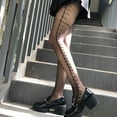 thumbnail image 2 of WEAIXIMIUNG Chaussettes de Compression pour Femmes Cuisse Haute 20-30 Collants Résille Alternative Foncée, 2 of 6