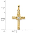 thumbnail image 2 of FJC Finejewelers 14 kt Yellow Gold and Rhodium Polished Claddagh Cross Charm 28 x 9 mm, 2 of 6