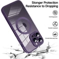 thumbnail image 6 of Magnetic Clear for iPhone 14 Pro Case with Camera Lens Protector [Never Yellow] [Compatible with MagSafe] Plating Bumper Shockproof Protective Slim Phone Cover for Women Girls Men-Purple, 6 of 6