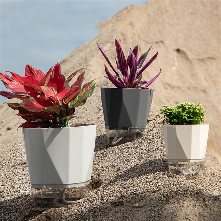 Bexikou 1 Pack Large Self-Watering Plant Pots Indoor,Flower Pots  Outdoor,Plastic Flowerpots with Drainage Holes&Tray,Self Watering Planter  for Indoor ...