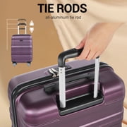 Tripcomp Hardside Luggage Set 3-Piece Set(21/25/29) Lightweight Suitcase 4-Wheeled Suitcase Set(Dark Purple)