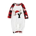 thumbnail image 3 of Odeerbi Christmas Pajamas for Family Holiday Long Sleeve Initial Name Family Christmas Pajamas Matching Sets Baby Printed Home Wear Two-Piece Sleepwear Xmas Family Matching PJs Set Red, 3 of 7
