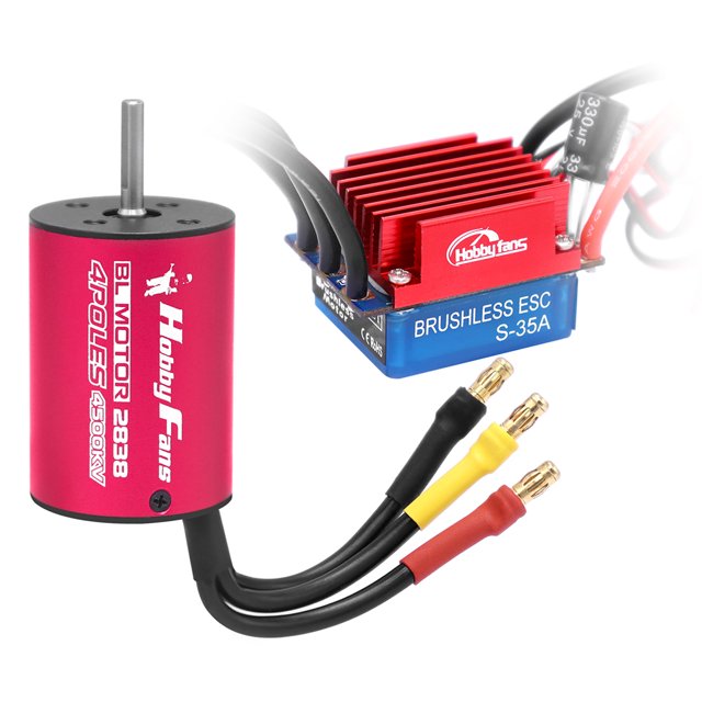 Piezas de repuesto de Motor de Metal 2838 4500KV Kits ESC sin escobillas 35A para coche RC 1/12