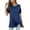 A1 Navy, variant on Women's Short Sleeve Cold Shoudler Tops Twist Knotted T-Shirts Spring Summer Tops Loose Fit Tops 2026 Cut Out Crew Neck Solid Color Basic Comfy Tees Tunic Tops for Leggings Flowy Work Long Tops