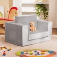 thumbnail image 2 of Silla Kids Couch Zorvoxz 2 en 1 para niños pequeños de 1 a 3 años, forro polar suave, 2 of 8