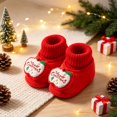 thumbnail image 6 of Miaouyo Baby Christmas Booties Knit Patchwork Winter Warm Soft Sole Shoes, 6 of 8