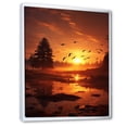 thumbnail image 2 of Designart "Lakeside Serenity Morning Sunrise II" Landscape & Nature Floater Framed Canvas Wall Art, 2 of 7