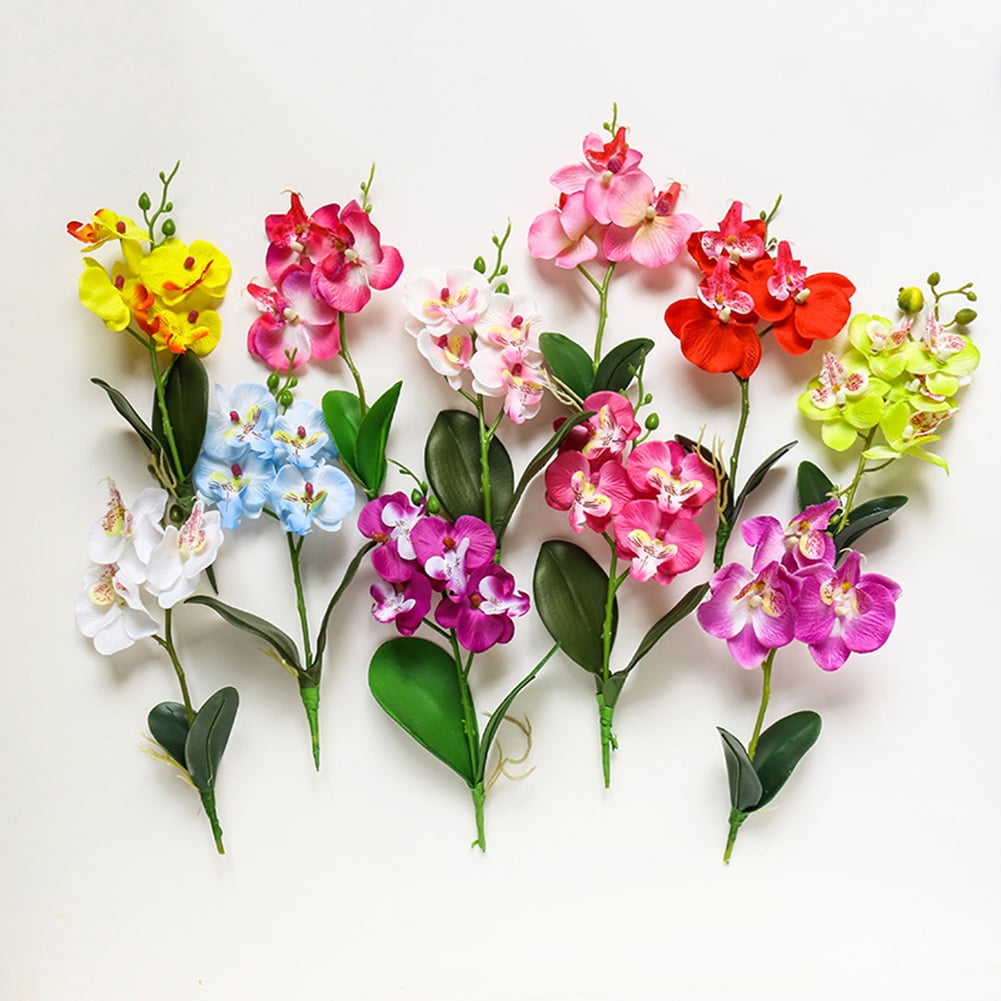 3 artificial butterfly Orchid Flowers Silk Decoration Flowers Head 6cm 