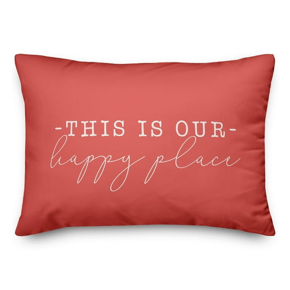 Creative Products This Is Our Happy Place Coral 14x20 Indoor / Outdoor Pillow