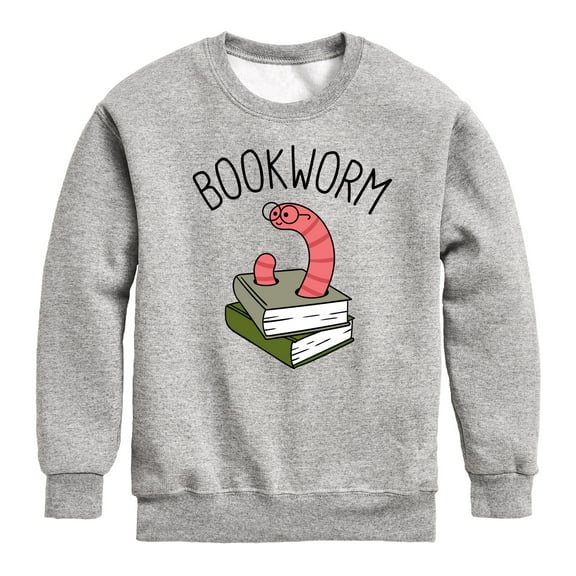 Instant Message - Bookworm - Toddler And Youth Crewneck Fleece Sweatshirt