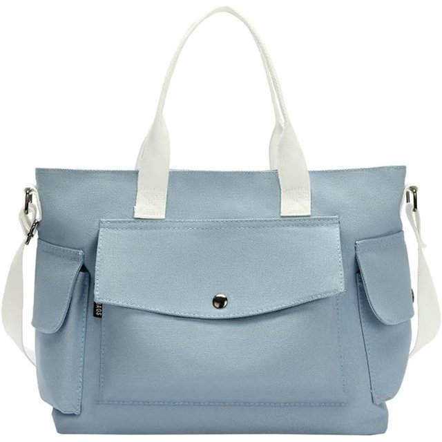 LinYooLi Sac Messager en Toile pour Femmes Sac à Main Décontracté Grande Capacité Sacoche Sac à Bandoulière avec Multi-Poches