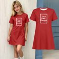thumbnail image 3 of Auroural Girls Customized Customers Short Sleeve T Shirt Dress Casual Crew Short Sleeve Round-Neck Dress Kids, 3 of 9