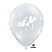La Balloons 37074 "love Doves" Qualatex Latex Balloons (50 Pack), 11", Diamond