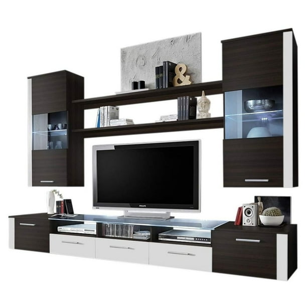 Meble Furniture & Rugs Fresh Wall Unit Modern Entertainment Center with