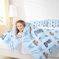 thumbnail image 4 of jejeloiu Blue Coquette Bow 7-Piece Bedding Comforter Set Kids,Western Cow Print Cowgirl Boots King Bedding Sets For Girls,Reversible, 4 of 7