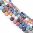 thumbnail image 3 of U8MO Round Colorful Lava Stone 6mm 8mm 10mm 12mm 14mm 16mm Loose Pelelith Beads Lot-Light Blue-10mm 20pcs, 3 of 5