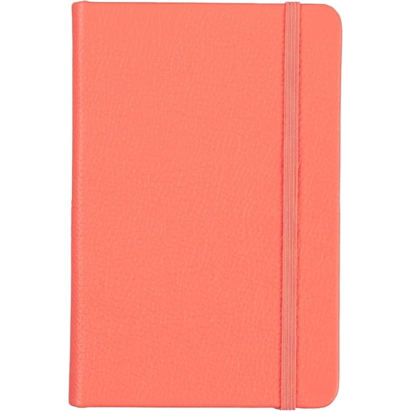 A5 PU Leather Hardcover Ruled Notebook with Elastic Strap, 160 Pages, 80 Sheets, A5 Size 5.7 x 8.3 Inches, Red