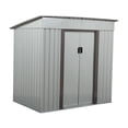 thumbnail image 3 of 4 x 6 Ft Outdoor Storage Shed, Patio Steel Metal Shed w/Lockable Sliding Doors, Vents, House for Backyard Garden Patio Lawn, 3 of 9