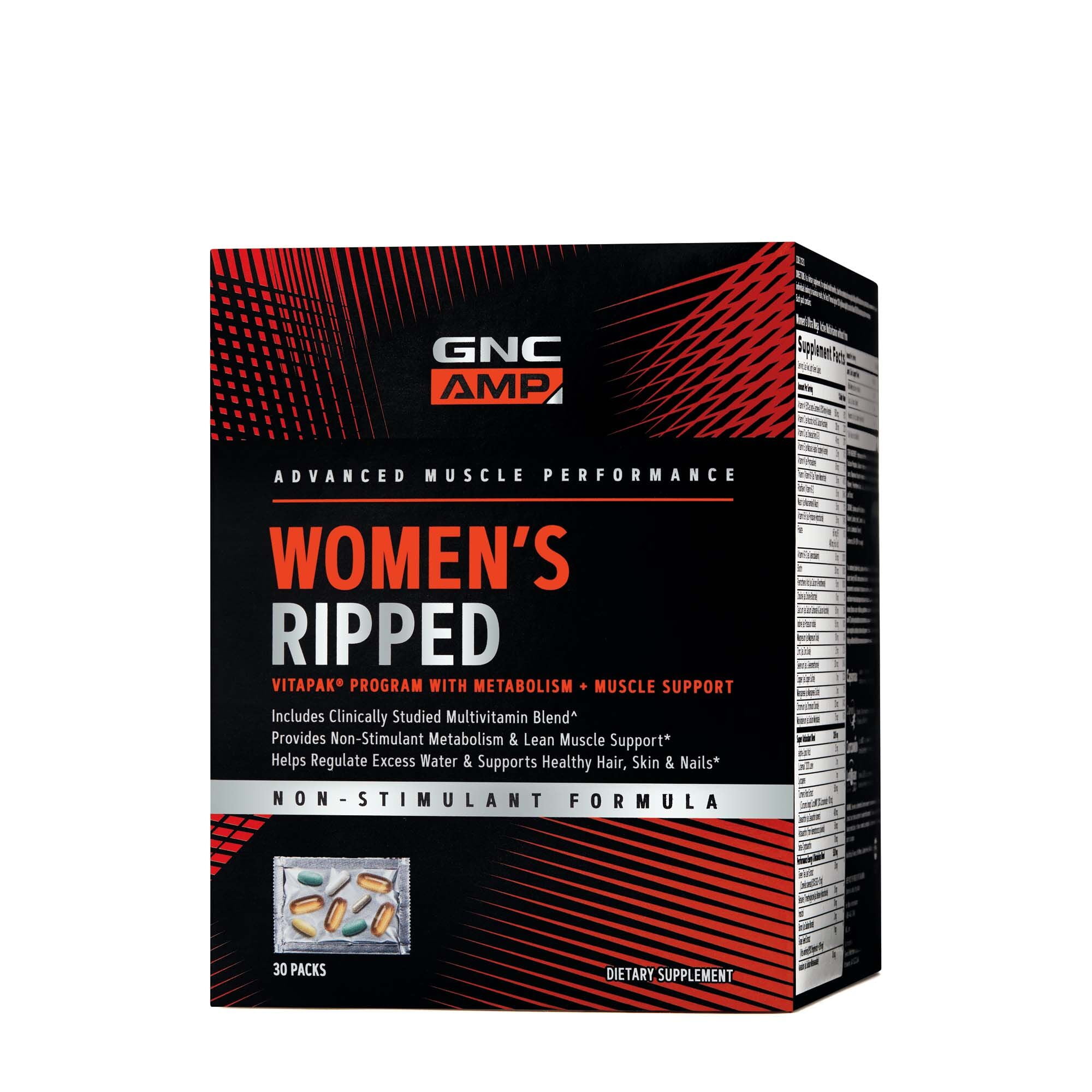Gnc Amp Women S Ripped Vitapak Women S Multivitamin Blend Burns Up To 12x Walmart Com