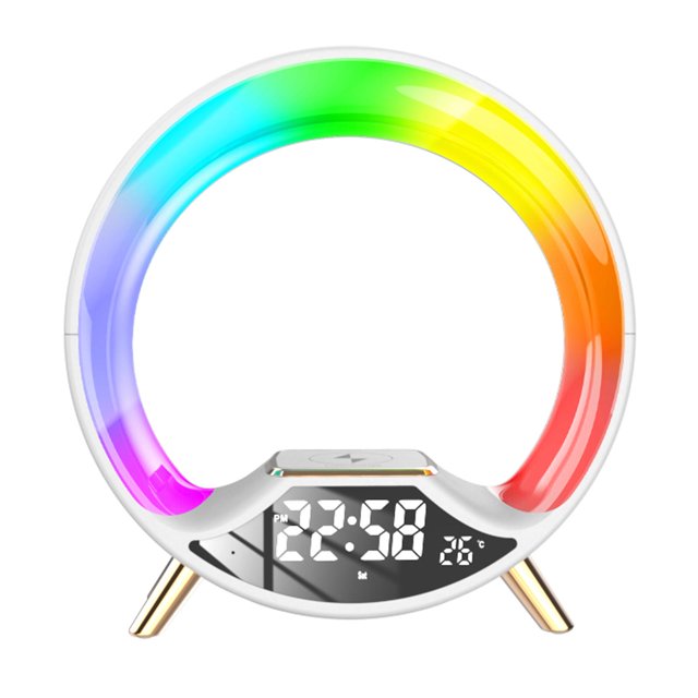 Reloj de mesa, pequeño despertador junto a la cama, despertador digital LED silencioso moderno, reloj LED, para sala de estar junto a la cama interior Blanco BLESIY Reloj despertador digital