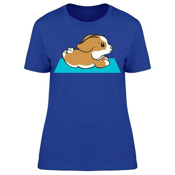 Corgi Doing Yoga T-Shirt Women -Image by Shutterstock, Female XX-Large