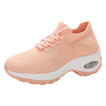 

Honeeladyy Women s Shoes Sports Breathable Women Flying Woven Socks Shoes Walking Casual Running Sneakers Pink Clearance under 10$