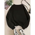 thumbnail image 2 of Women's Cute Letter Print Long Sleeve Crew Neck Sweatshirt - Sporty Casual Style, Soft and Breathable, Polyester 230g, Autumn/Winter Long Sleeve, Fun and Vibrant, Fashionable and Casual, Comfortable, 2 of 5