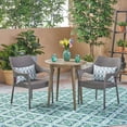 thumbnail image 3 of GDF Studio Lambert Outdoor Acacia Wood and Wicker 3 Piece Bistro Set, Teak and Multibrown, 3 of 4