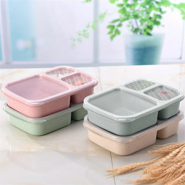 TQWQT 4 Pack Bento Lunch Box，4-Compartment Meal Prep Containers，Lunch Box  for Kids，Durable BPA Free Plastic Reusable Food Storage Containers -  Stackable, Suitable for Schools, Companies,Work,Travel 