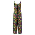 thumbnail image 6 of Moxiu Womens Mardi Gras Jumpsuits Holiday Jumpsuits Dressy Casual Carnival Graphic Overalls Loose Wide Leg Rompers with Pockets 2025 Multicolor,M, 6 of 7