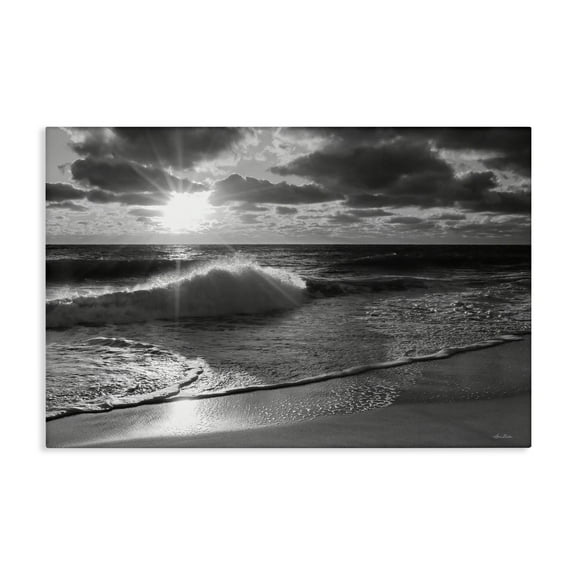 Stupell Industries Sunset Crashing Wave Landscape Photography Gallery Wrapped Canvas Art Print Wall Art, 24 x 16