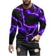 thumbnail image 2 of Blusas y camisas de manga larga con cuello redondo para hombre Camisa con estampado de luces Cuello redondo Manga larga Jersey Camiseta estampada Blusa para hombre Blusa, 2 of 5