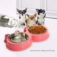 thumbnail image 3 of Durable Stainless Steel Dog Bowls Food Water Feeder Resistant Pet Bowls for Little Size Dogs/Cats Like Chihuahua, 3 of 5