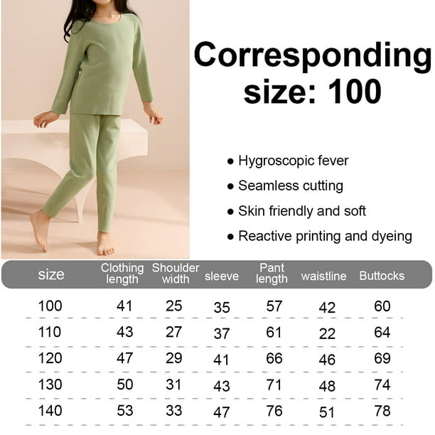 Conjunto de ropa interior termica para ninos y ninas capa base para jovenes pantalones termicos suaves camisa de manga larga verde Bodega Aurrera en linea