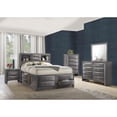thumbnail image 4 of Nightstand 2 Drawer Bedside Table Gray Oak Finish Pull Out Tray Modern Design, 4 of 6