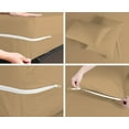 thumbnail image 5 of 4 Piece Zipper Sheet Set Includes (1 Zipper Fitted Sheet, 1 Flat Sheet And 2 Zipper PillowCase) with 8 Inch Deep Pocket 800 TC 100% Egyptian Cotton Solid Taupe Color King Size, 5 of 7