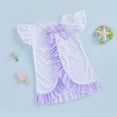 thumbnail image 2 of Splozh Swimsuit Cover Up Girls Baby Unisex Baby Beach Robe Cover Ups Short Sleeve Beach Dress Purple,3-4 Years, 2 of 5