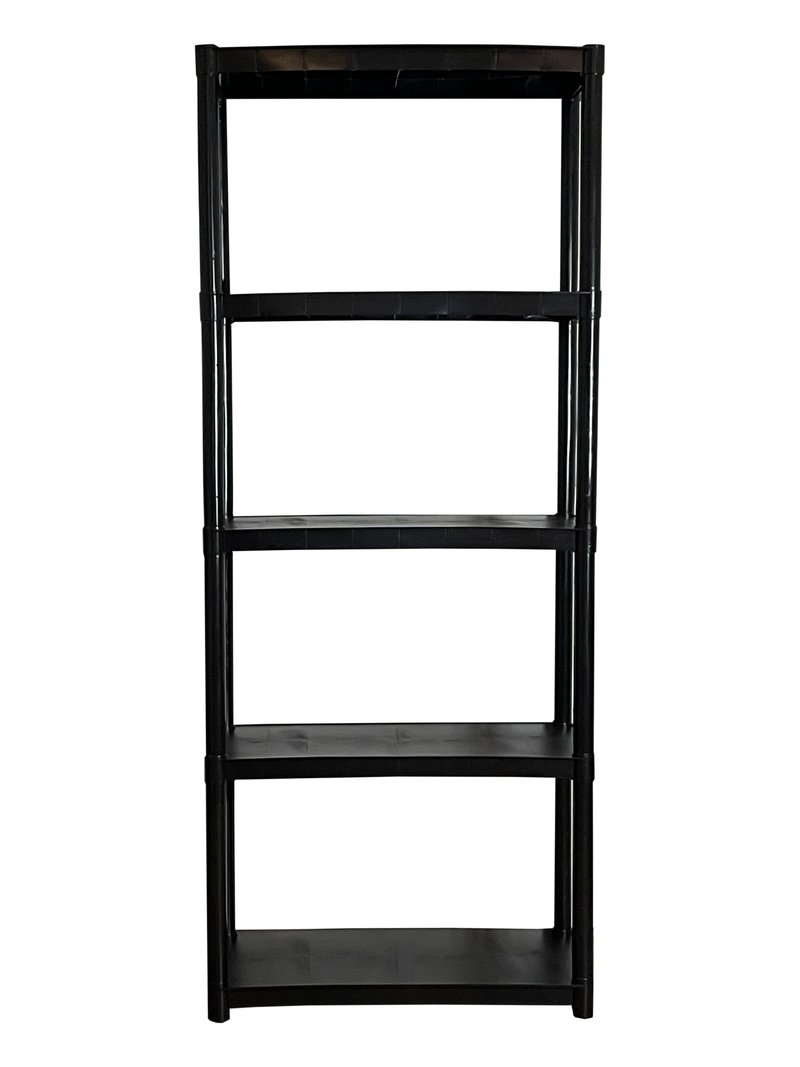 Juggernaut Storage 30"W x 14"D x 70"H 4Shelf Resin Shelving Unit, 350 lb Capacity Black