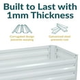 thumbnail image 4 of Sunnydaze 47" x 23" x 12" Rectangular Ivory White Galvanized Steel Outdoor Raised Garden Bed, 4 of 10