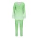 thumbnail image 5 of Puntoco Traje De Manga Larga + Pantalón Con Cuello En V Estampado Informal A La Moda Para Mujer Verde Menta L, 5 of 6