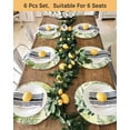 thumbnail image 4 of 13 Inch Round Placemats Set of 4, Green Blue Leaves Non Slip Heat Insulation PP Table Mats, Summer Botanical Farmhouse Watercolor Leaf Washable Place Mats for Kitchen Dining Party Table Decor, 4 of 7
