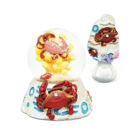 Goose Magnet - Puzzled Crab Resin Stone Finish Collection including Snow Globe and Magnet Bo