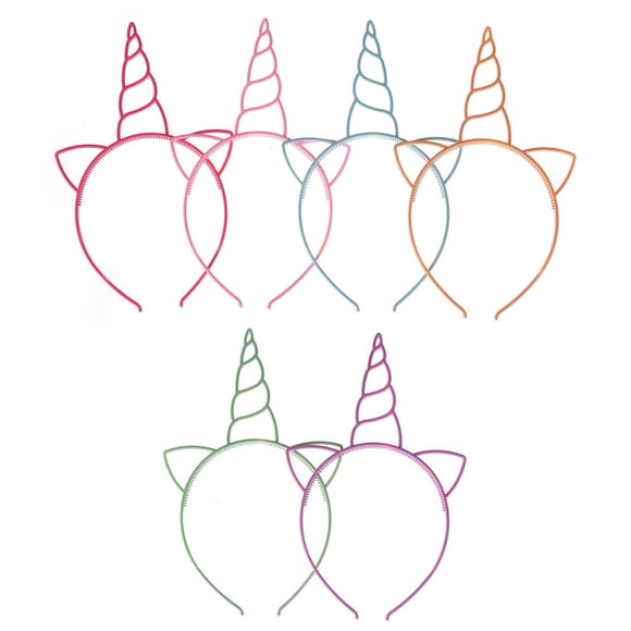 MasteelfCA 18pcs Plastic Unicorn Headbands Lovely Head Hoops Hair Band Party Supplies Festival Decoration for Kids (Light Colors)