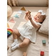 thumbnail image 5 of Aojekbee Baby Girls Rompers Solid Color Ruffles Sleeveless Crew Neck Bowknot Skirt Hem Infant Bodysuits Jumpsuits with Headband, 5 of 8
