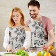 thumbnail image 3 of Pioneer Flower Floral Print Pattern Apron-Garden Aprons for Women with Pockets-Cotton Linen Waterproof Kitchen Cooking Gardening Aprons Adjustable for Kitchen,Cooking,BBQ and Salon 33x27 Inch, 3 of 7